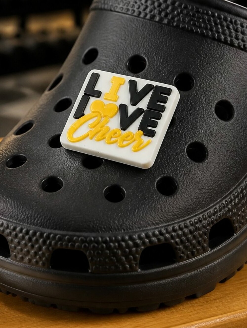 Live Love Cheer Croc Shoe Charm Cheerleader Heart Team Spirit Jibbitz Style